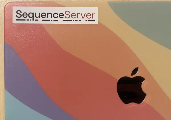 SequenceServer sticker on macbook